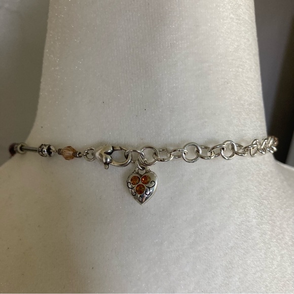 Brighton matching silver plated glass bead necklace and earrings - Picture 2 of 5